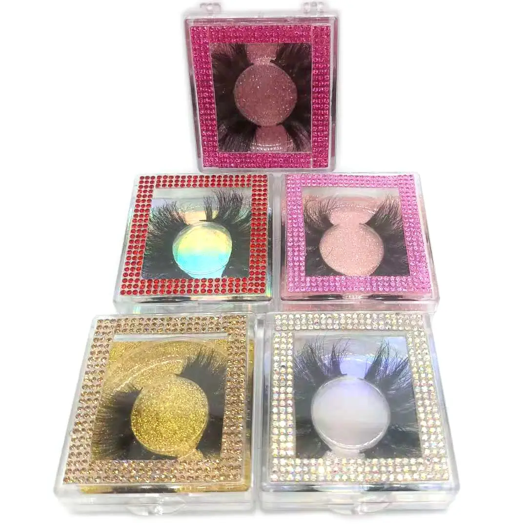

25mm Mink Eyealsh Diamond Lash Packaging Long 25mm Real Mink Hair Eyelashes Volume Hotsale Dramatic Full Strip Eyelashes