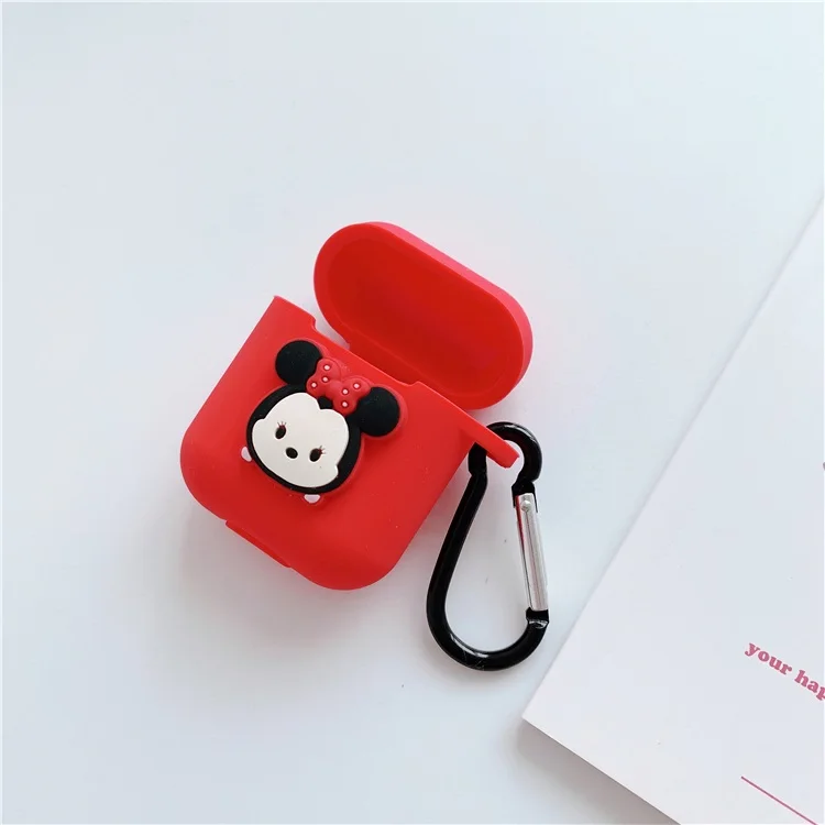 Мультяшные персонажи hello kitty Микки Минни Милые силиконовые серьги чехол для Apple Airpods Bluetooth сумка для наушников крышка - Цвет: 18Q