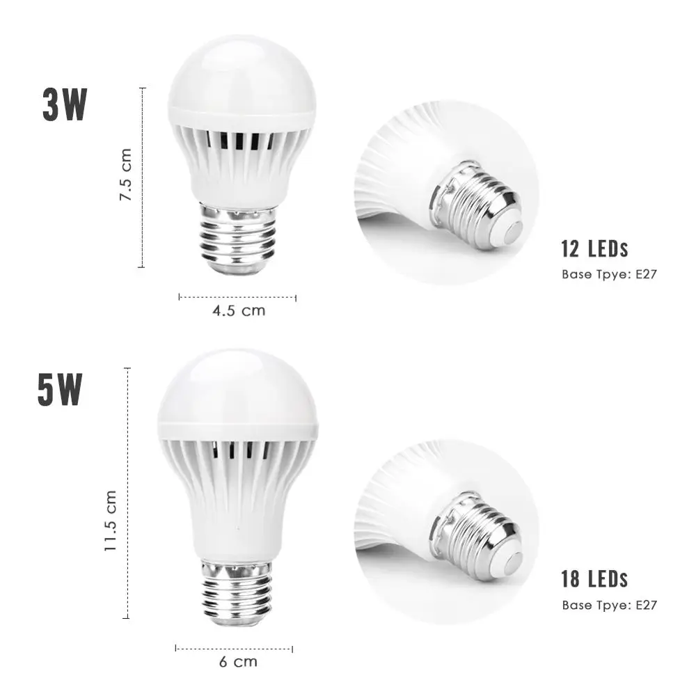 Светодиодная лампа с датчиком движения E27 3/5/7/9/12 вт 110 в 220 в|led bulb|bulb motion sensorled bulb sensor