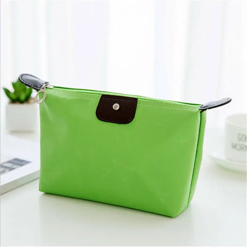 Модная трендовая женская косметичка для путешествий сумка для туалетных принадлежностей кошелек держатель косметичка Органайзер сумка маленькая сумка на молнии - Цвет: Зеленый