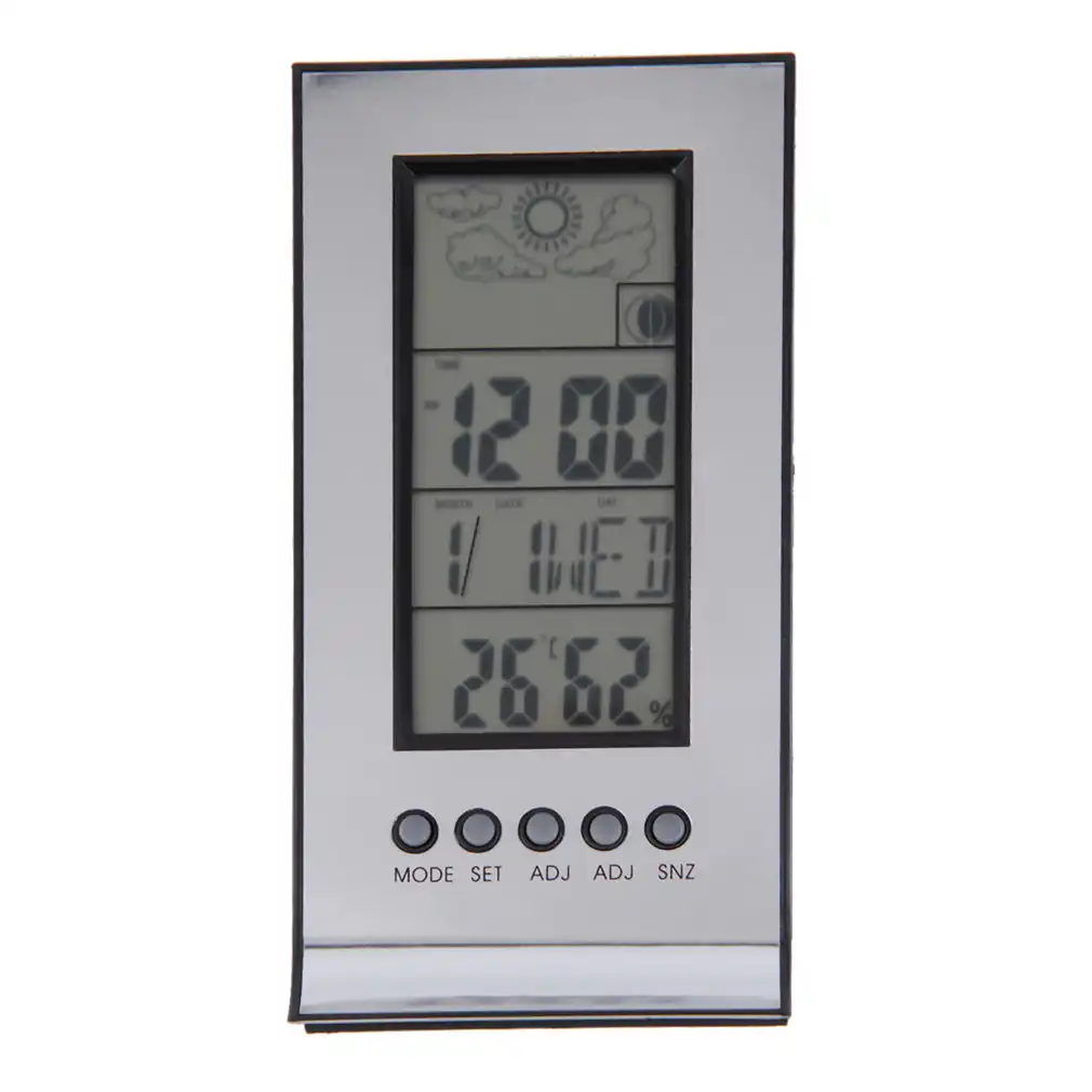 Indoor Outdoor Wireless Weather Thermometer Station Daily Clock