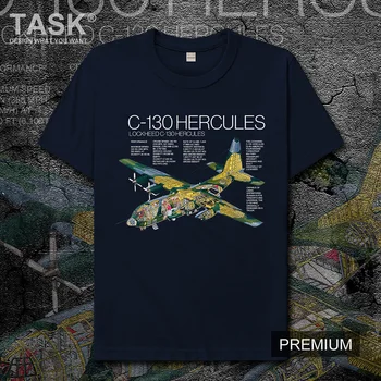 

USA C130 Hercules Military transport aircraft pattern casual 100% cotton short sleeved t-shirt men's Teen Male streetwear summer