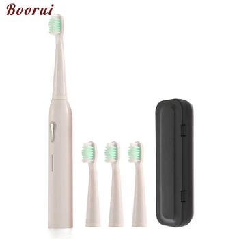 

Electric Sonic Toothbrush Rechargeable Adult Timer Brush 6 Mode Tooth Brushes USB Charger Replacement Heads Case Boorui TB-017