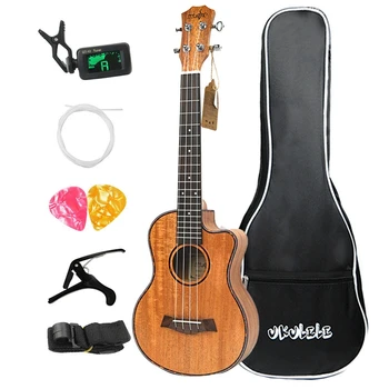 

Concert Ukulele Kits 23 Inch Mahogany 4 String Mini Hawaiian Small Guitar with Bag for Beginner