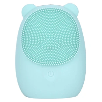 

Blue Facial Cleansing Brush Silicone Electric Facial Brush Skin Cleanser Deep Cleansing Makeup Residue Bear Face Brush For Washi