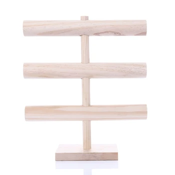 

Solid Wood Three Layers Bracelet Watch Aircraft Hand String Show Wearing Jewelry Storage Holder Jewelry Display Props Shelf Rack