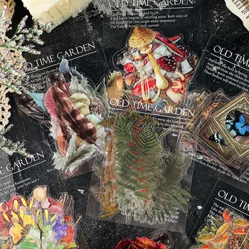 

4 Style Choose 40PCS /Pack Vintage Feather Butterfly Plants Sticker Notebook Computer DIY Decoration