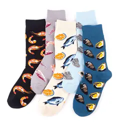 Женские носки японский хлопок Красочные смешные забавные носки рыба Омаров для девочек Рождественский подарок