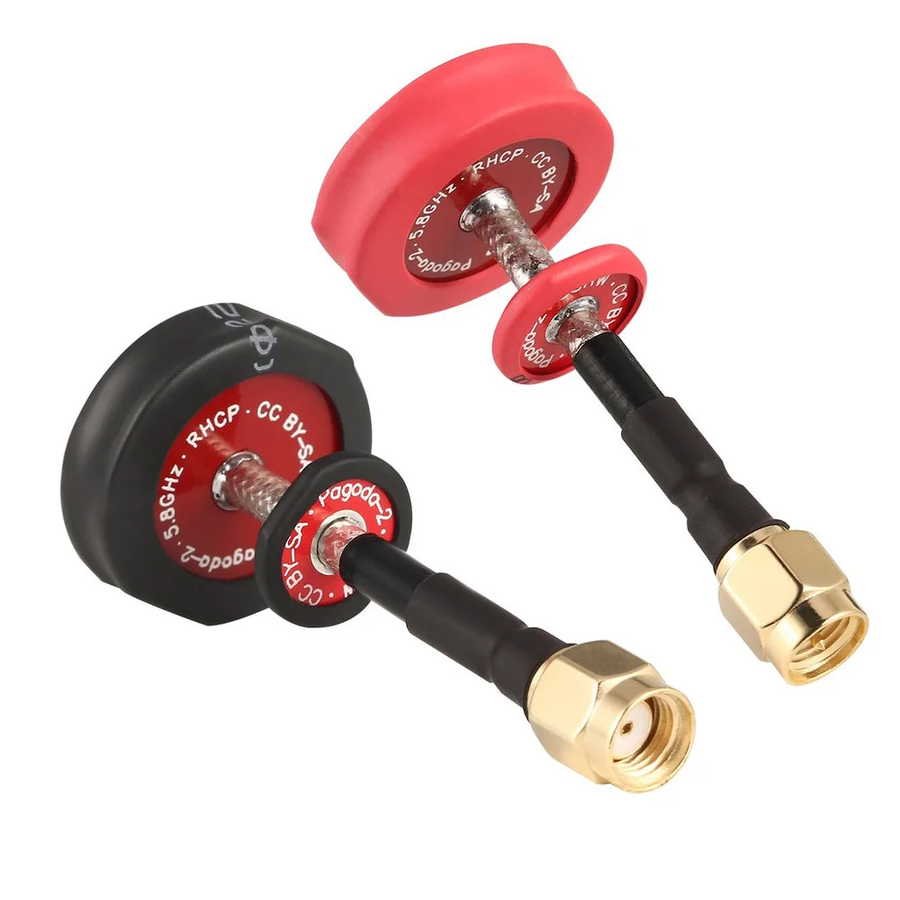 Deux antennes FPV 5.8GHz SMA RP-SMA 5cm et 8cm côte à côte pour comparaison de taille