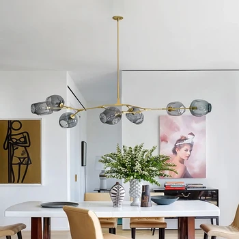 

Modern Glass Pendant Lights Nordic Dining Room Kitchen Light Designer Hanging Lamps Avize Lustre Lighting Kitchen Living Room