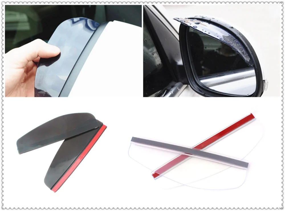 2pcs car rearview mirror rain eyebrow aid accessories for Peugeot 206 307 406 407 207 208 308 508 2008 3008 4008 6008