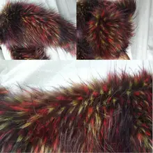 Длинный ворс искусственный плюш искусственный мех разноцветный енот большой воротник ткань для пальто Домашний текстиль Одежда игрушки ремесла Шитье