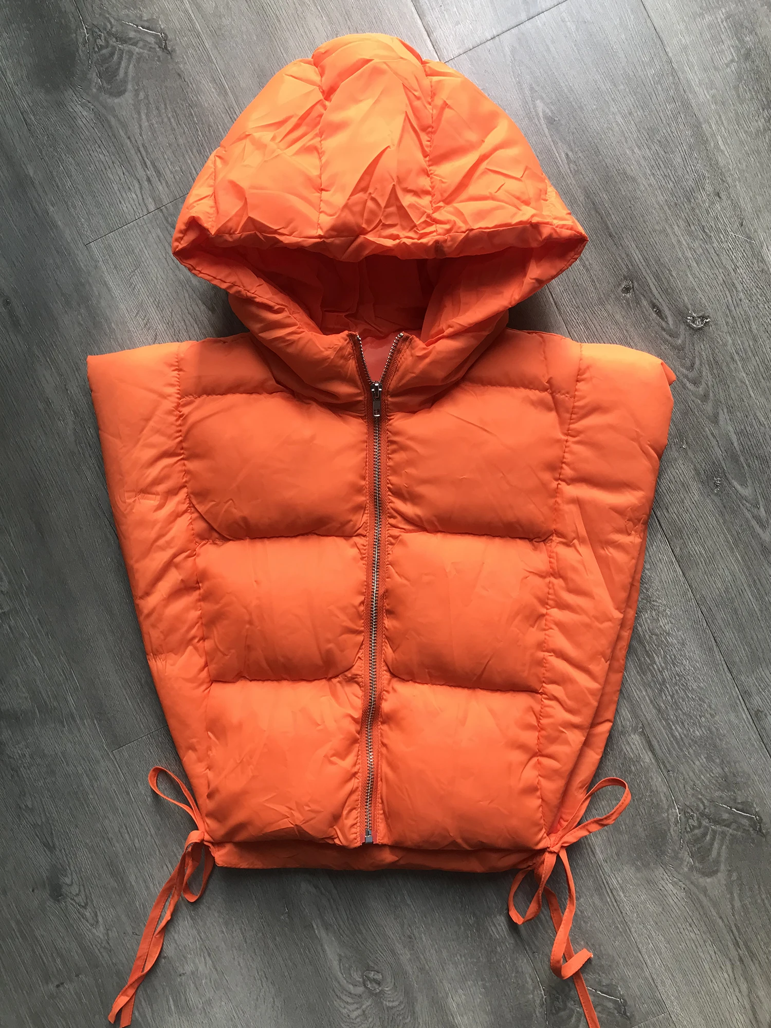 Hooded Crop Puffer Vest For Women 