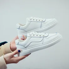Маленькие белые туфли женские кожаные студенческие туфли в Корейском стиле г. Новая Осенняя Спортивная повседневная обувь низкие Туфли