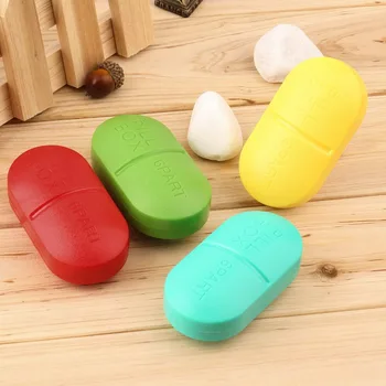 

4 Colors Cute Pill Storage Box Portable Travel Emergency First Aid Kits 6-Slot Medical Pill Box Holder Medicine Case
