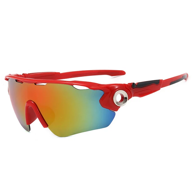 Cycling Eyewear Sunglasses UV 400 Protection Polarized Eyewear Cycling Running Sports Bike Sunglasses Goggles for Men Women Red