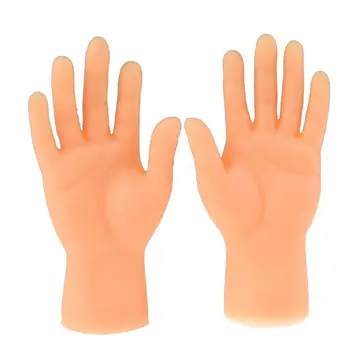 

1 Pair Soft Vinyl Mini Finger Feet Puppets Tiny Left Right Hand Costume for Game Party Halloween