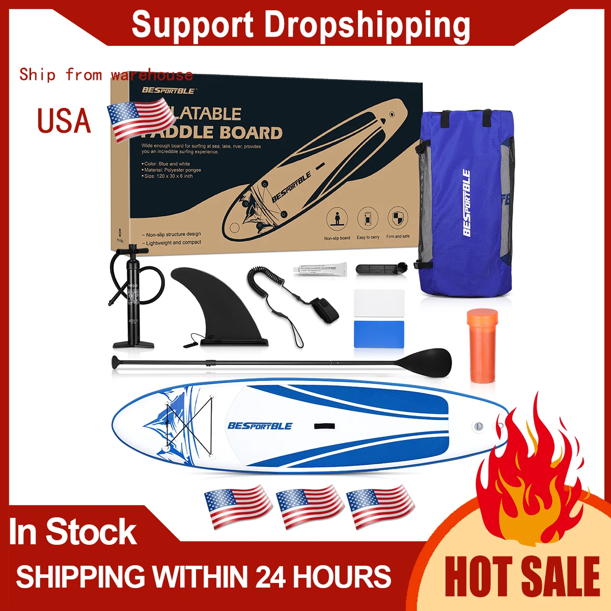 

120x30x6" Inflatable Surfboard Stand Up Paddle Board Surfing Water Sport Sup Board Surf Board Paddle Inflatable Paddle Board