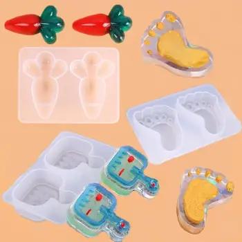 

Cute Thermometer Footprint Carrot Resin Molds Crystal Epoxy Silicone Moulds DIY Jewelry Making Decoration Accessories Tools