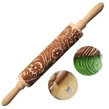 Скалка деревянная снежинка шаблон тесто ролик выпечки ролик для рождественские кухонные инструменты