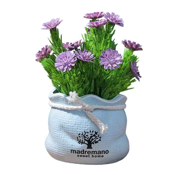 

Imitation Ceramic Bonsai Home Decoration Flower Figurines Daisy Flower With Pot Market Decoration Props Home Decoration Ornament