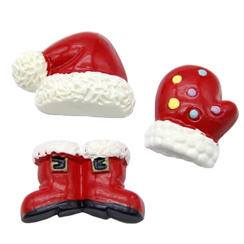 

David accessories 25pcs/lot Christmas Cap Design 3D Resin DIY Bow Bag Decoration Handmade Material,25Yc8051