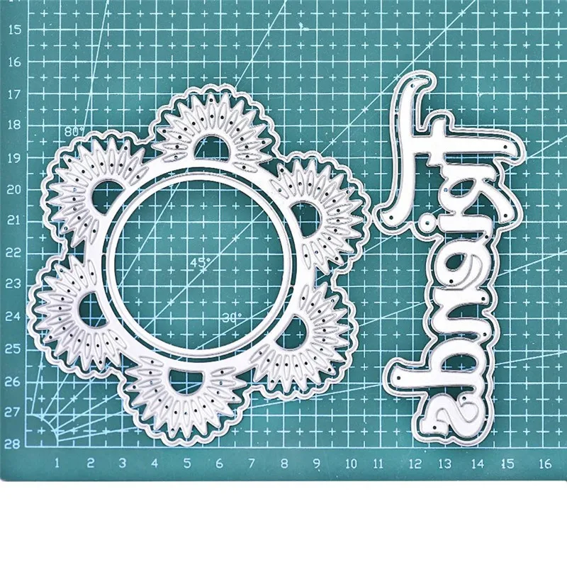 

GJCrafts Flower Dies and Friends Letter Metal Cutting Dies Scrapbooking Embossing Stencils Paper Die Cut Photo Album Decor