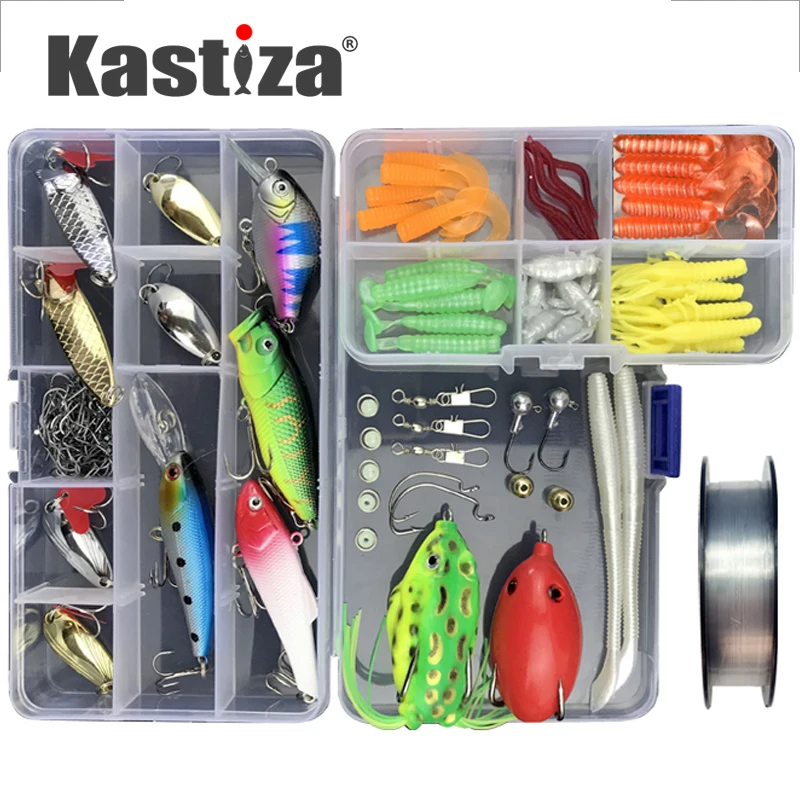 

Multiple Fishing Lure set Mixed Fishing Lure Kit Colors styles Wobblers Soft Plastic Metal Artificial Baits Fishing tackle set