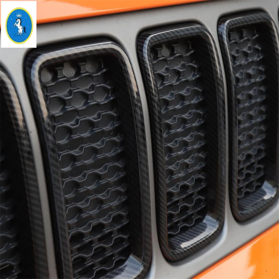 Yimaautotrim авто аксессуар Передняя гоночная решетка гриль вставка кольцо внешний стиль крышка отделка Подходит для Jeep Renegade
