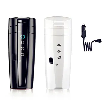 

350ml Smart Car Electric Heated Cup Electric Temperature Control Thermos Portable Smart Teapot Heating Cup Milk Boiler Heater