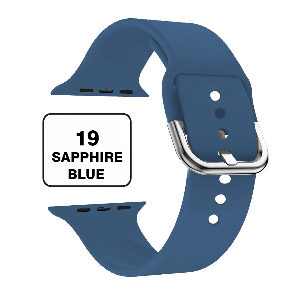 Ремешок для Apple Watch 5 40 мм 44 мм мягкий силиконовый спортивный дышащий браслет ремешок для iWatch серии 4 3 2 1 correa 38 мм 42 мм - Цвет ремешка: Sea Blue