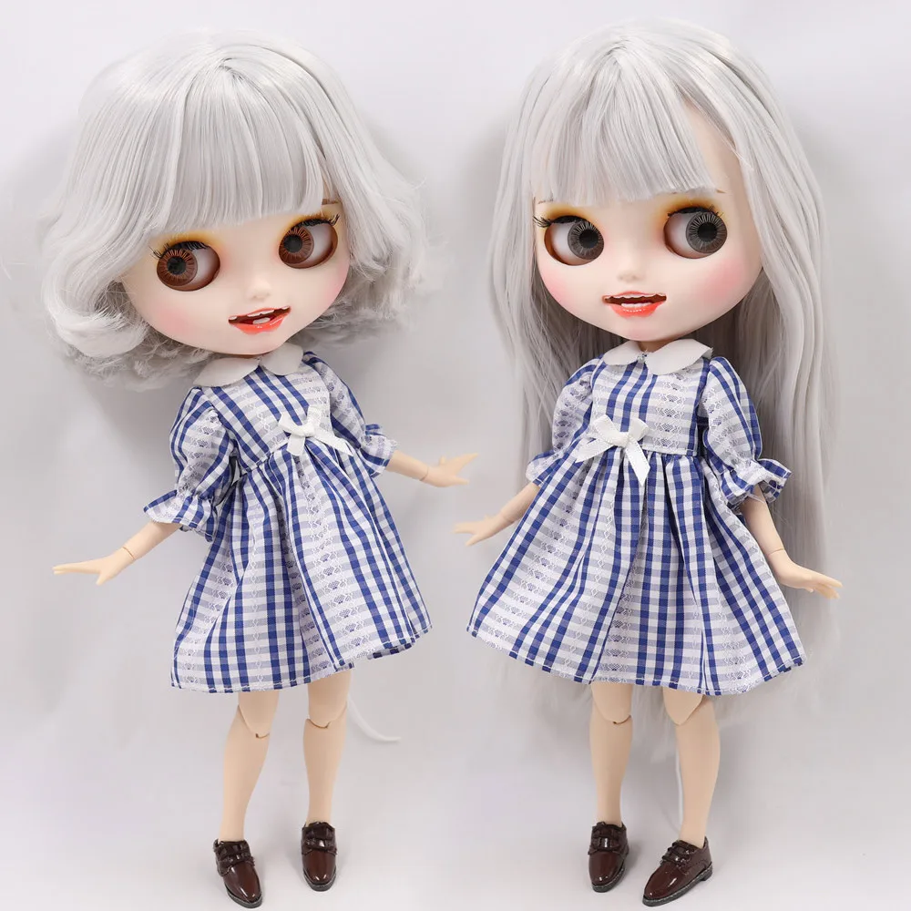 Ледяной обнаженный Blyth кукла No. BL1003 серые волосы резные губы открытый рот матовая индивидуальные лица сустава тела 1/6 bjd