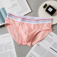 

Men ’s Briefs Breathable Cuecas Solid Cotton Underwear Super-Elastic U Convex Underpants Comfortable Striped Male Sexy Pants