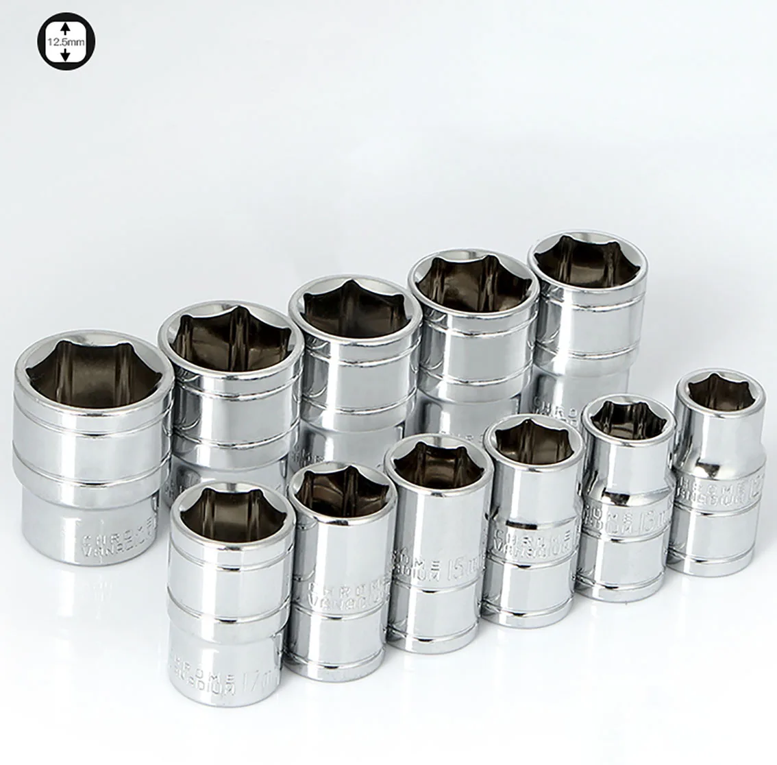 1Pcs Length 38mm Hex Socket Sleeve Wrench Metric 1/2"(12.5mm) Interface