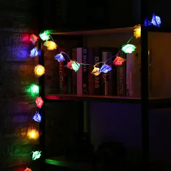 

2.3M 20LEDs White Rose Flower LED String Lights Colorful for Wedding Christmas Decoration String Fairy Light Battery Operated