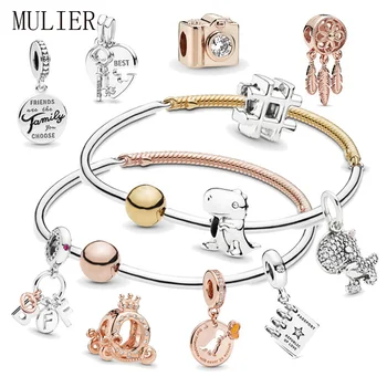 

2019 New Original 1:1 S925 Fashion Glamour Classic Time Three Bracelet Diy Bracelet Send Ladies Jewelry Best Gift