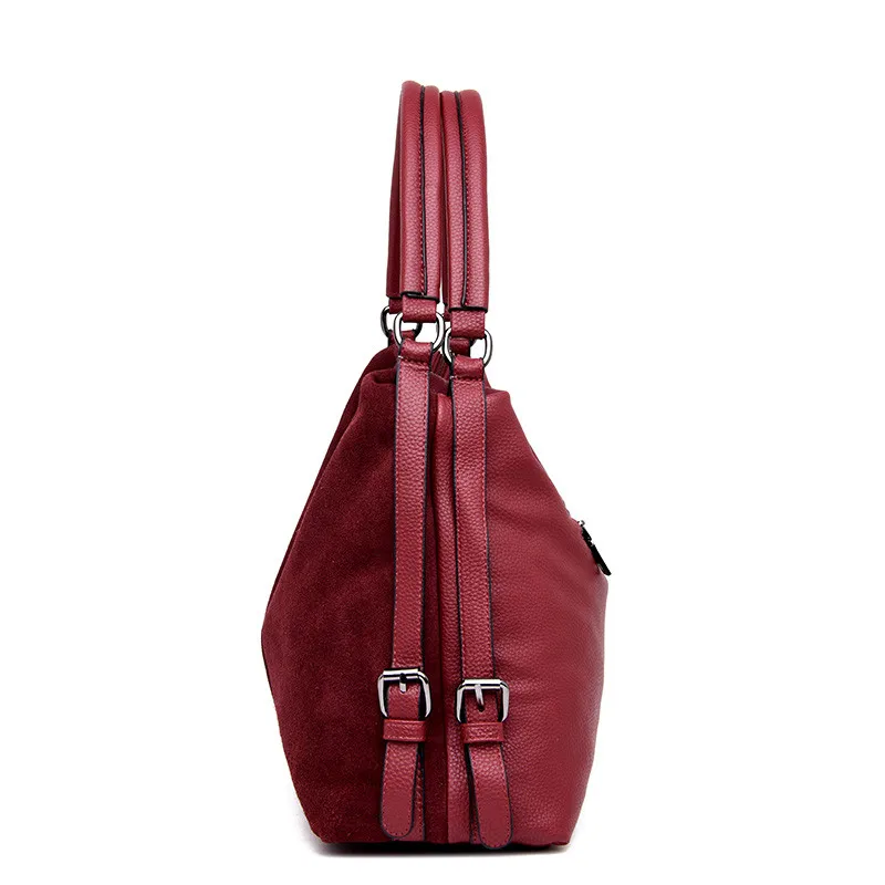 Женская Замшевая сумка через плечо,, повседневная женская сумка, сумка-мессенджер, сумки с верхней ручкой, качественная сумка-хобо из нубука для женщин