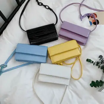 

Mini Alligator Pattern Flap Bag for Women 2020 Summer Sweet Crossbody Shoulder Messenger Bags Female PU Leather Lady Handbag