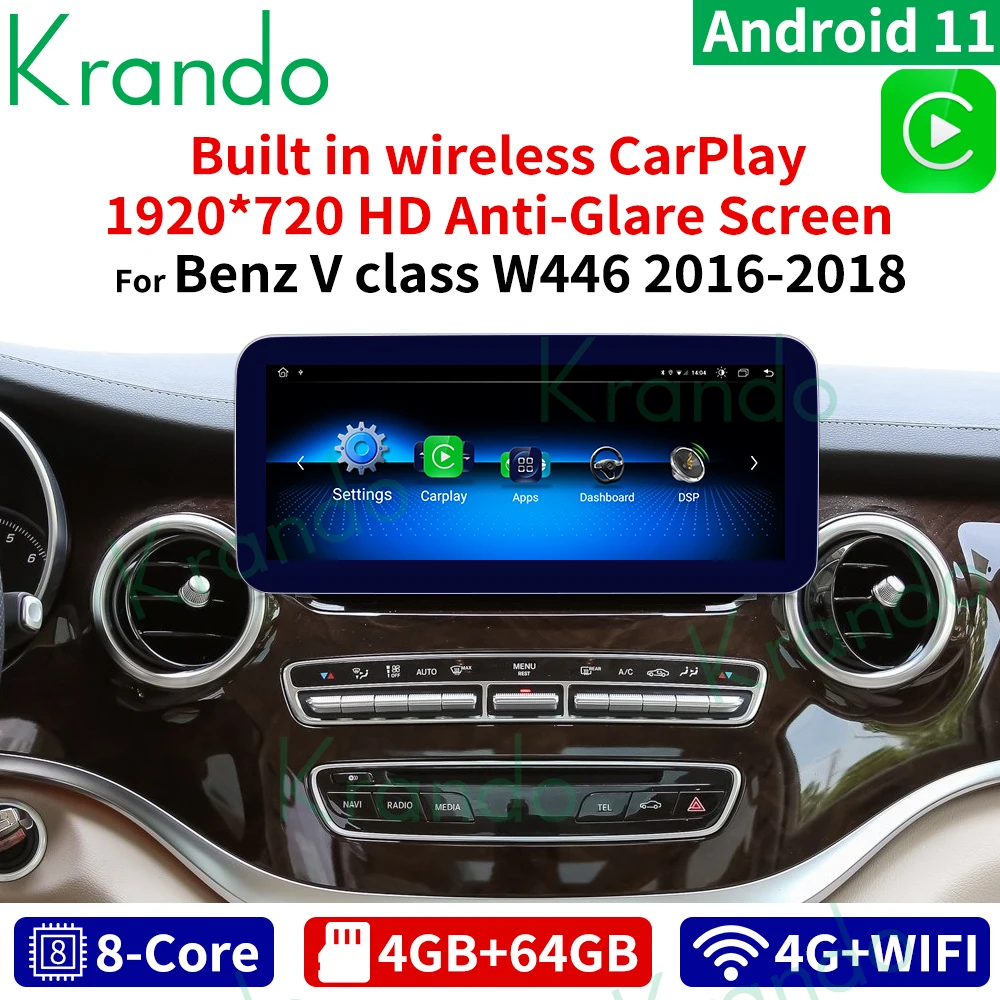 Автомагнитола Krando Android 6. 0 6G 11 0G 128 для Mercedes Benz C W205 GLC-X25 V CLASS W446 2015-10 25 NTG 2020 5 Carplay Tablet |