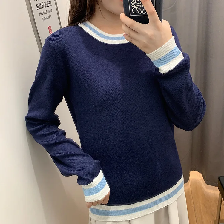 

Overplus of Goods Exported to Europe And US Women's Candy-Colored Crew Neck Sweater 2019 Spring And Autumn New Products Cool GIR