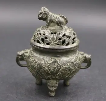

Old antique Palace Bronze Wealth Kylin Qilin Incense burner Censer