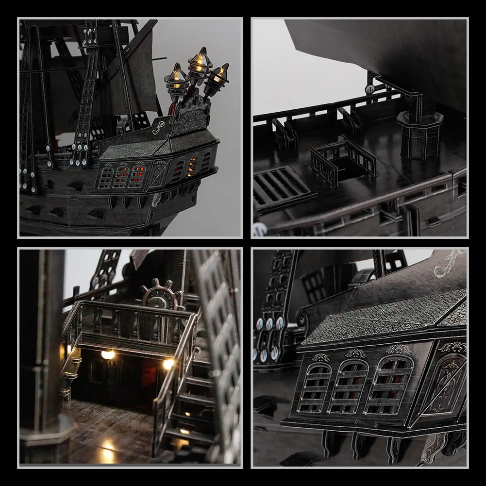 CubicFun 3D Metal Puzzles Queen Anne's Revenge 340 Pcs For teens Pirate Ship Gifts Model Kits Toys Brain Teaser Puzzles adults 5