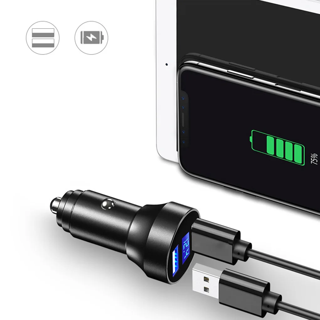 Светодиодный дисплей для зарядки 12 В USB автомобильного прикуривателя зарядное устройство мини портативное автомобильное зарядное устройство USB для путешествий