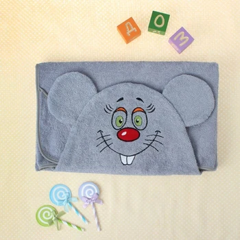 

Terry towel-cape mouse, 75 × 125 cm, gray, Chl, 300 g / m²
