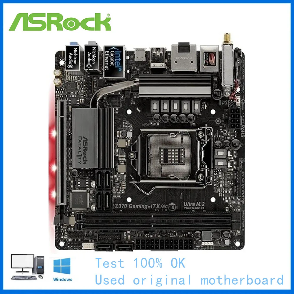 Usato Mini-Itx Itx Per Asrock Z370 Gaming-Itx/Ac Gaming-Itx Scheda Madre Del Computer Lga 1151 Z370 Scheda Madre Desktop