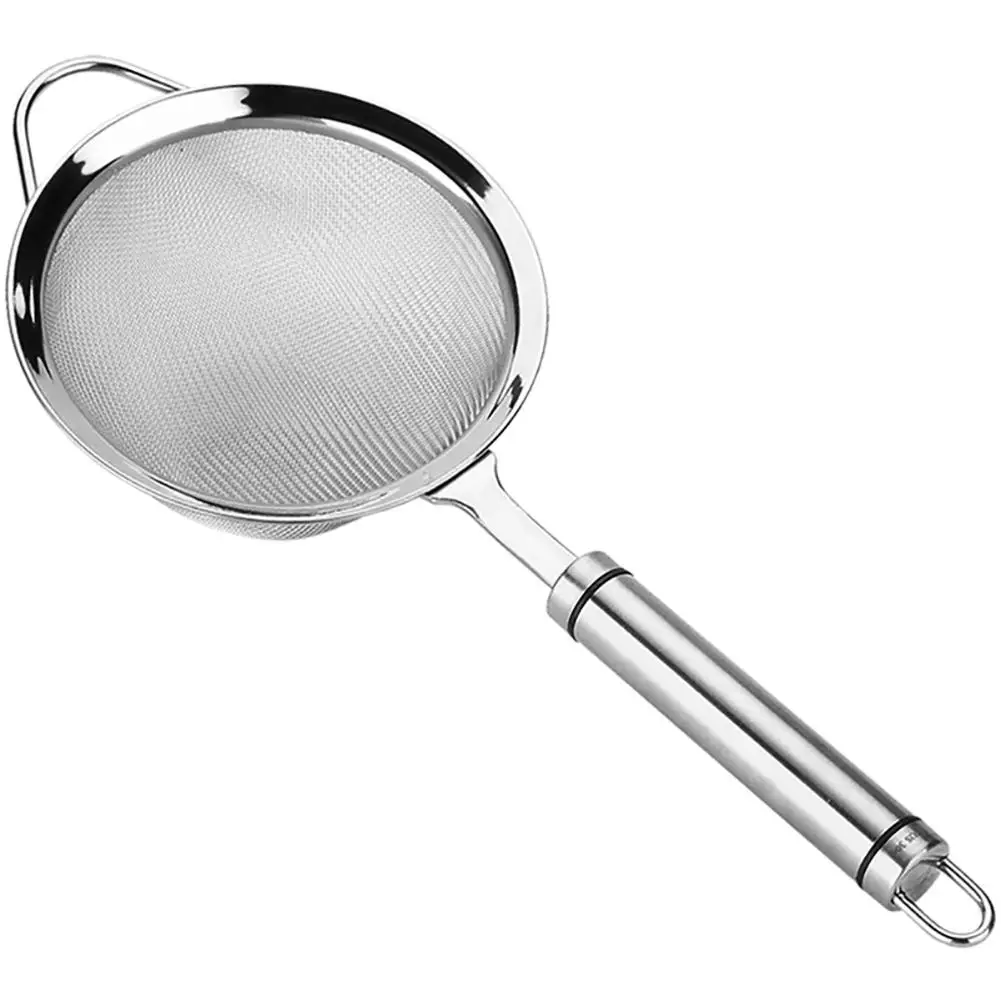 Stainless Steel Flour Sifter Sieve Oil Strainer Fine Mesh Colander