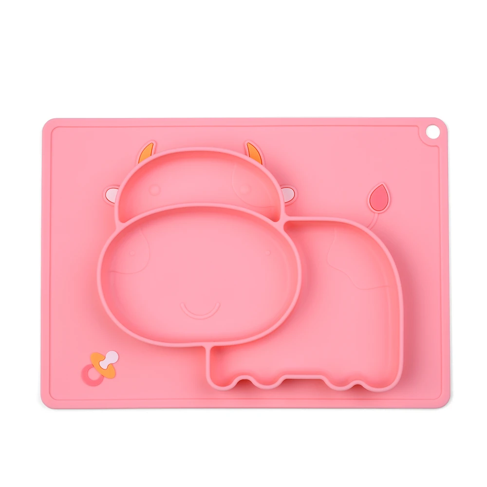 Set De Table En Silicone Une Piece Assiette Pour Bebe En Forme D Hipone Resistante A La Chaleur Antiderapante Assiette De Nourriture Pour Bebe Tapis Pliable Plats Pour Enfants Aliexpress