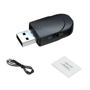 

2 in 1 USB Bluetooth 5.0 audio Receiver Adapter Transmitter 3.5mm Adapter for TV Car PC Headphones