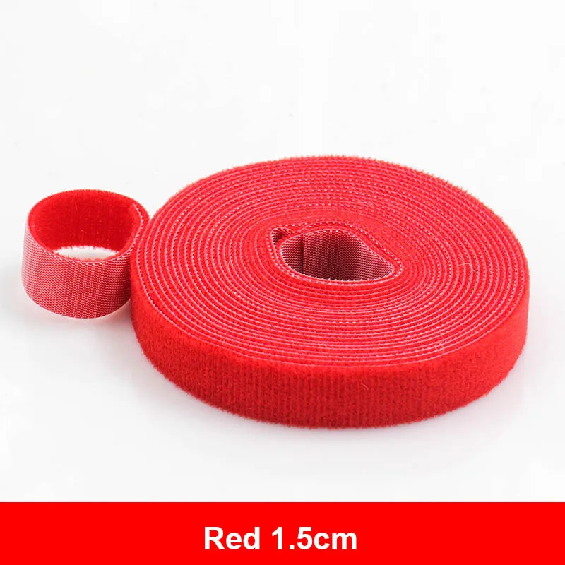 5 метров многоразовые Velcros клейкая лента крепкие крючки и петли кабельные стяжки занавеска нейлоновая застежка - Цвет: 1.5cm Red