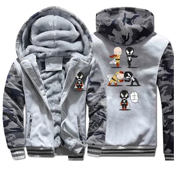 

Venom One Punch Man Funny Print Japan Anime Camouflage Men's Sweatshirts Hoodies Autumn Winter Camo Jackets 2019 Harajuku Hoody